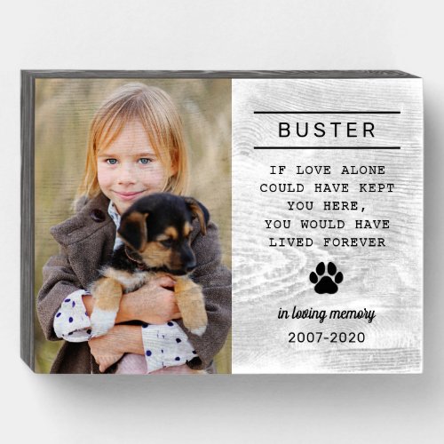 In Loving Memory Dog Personalized Photo Memorial Wooden Box Sign