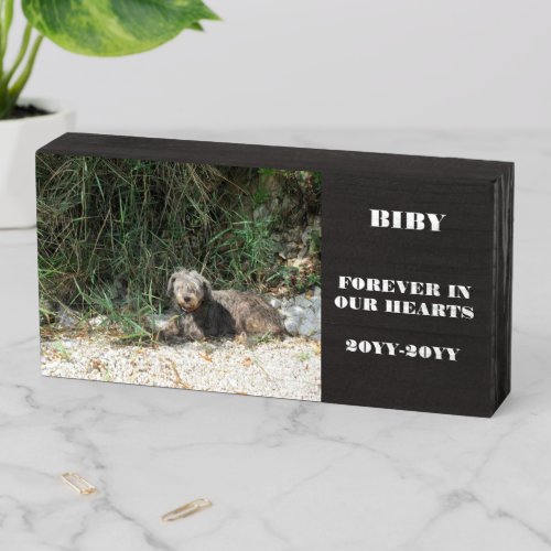 In Loving Memory Dog Personalized Photo Memorial   Wooden Box Sign