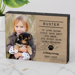 In Loving Memory Dog Personalized Photo Memorial Wooden Box Sign