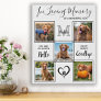 In Loving Memory Dog Pet Memorial 5 Photo Collage Faux Canvas Print