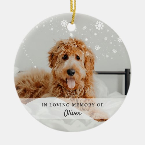 In Loving Memory Dog Pet Photo Ceramic Ornament