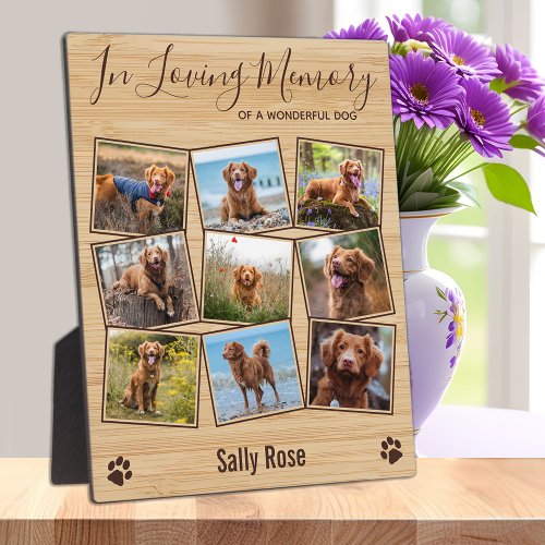 In Loving Memory Dog Photo Collage Pet Memorial Plaque