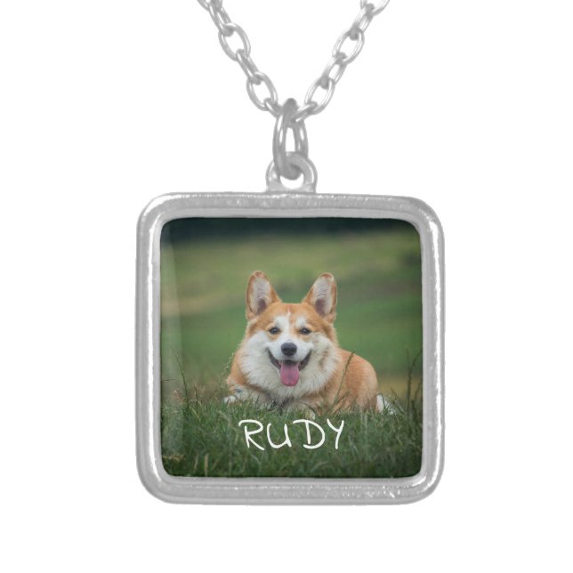 In Loving Memory,Dog Photo Gold Plated Necklace (Front)