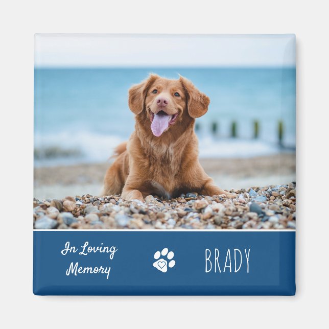 In Loving Memory Dog Photo Keepsake Pet Memorial Magnet (Front)