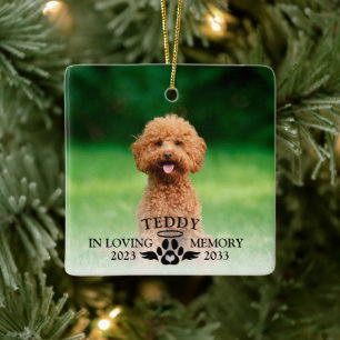 In Loving Memory Dog Photo Memorial Keepsake Ceramic Ornament