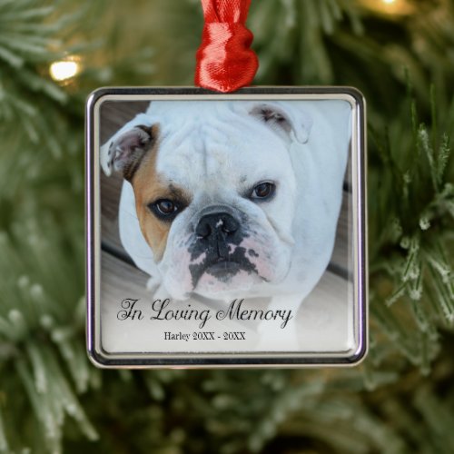 In Loving Memory Dog Photo Metal Ornament