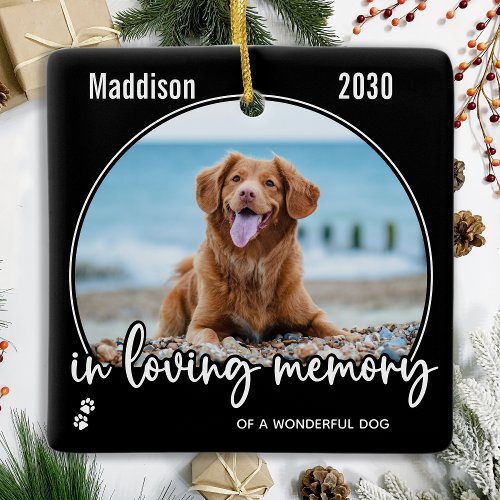 In Loving Memory Dog Photo Pet Loss Pet Memorial Ceramic Ornament