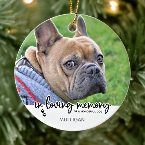 In Loving Memory _ Dog Photo Pet Memorial Ceramic Ornament