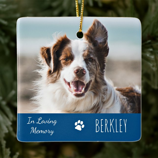 In Loving Memory - Dog Photo Pet Memorial Ceramic Ornament (Creator Uploaded)