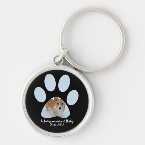 In Loving Memory Dog Photo Pet Memorial Keepsake Keychain