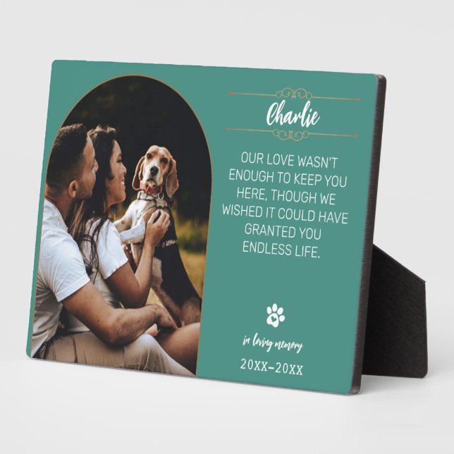 In Loving Memory Dog Photo Plaque – Personalized G (Side)