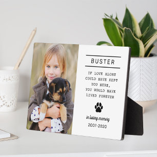 In Loving Memory Dog Photo White Plaque