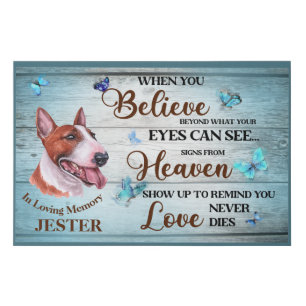 In Loving Memory Dog Red Bull Terrier Faux Canvas Print