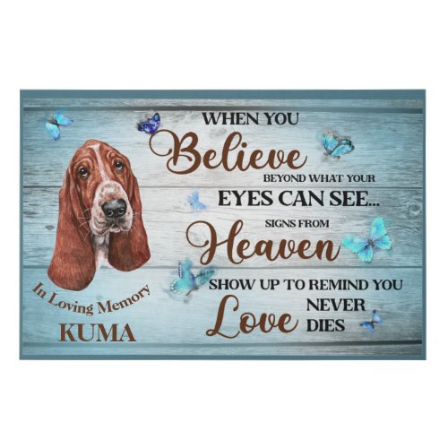 In Loving Memory Dog Remembrance Basset Hound Faux Canvas Print