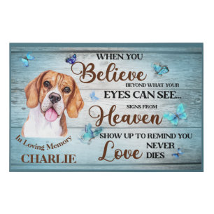 In Loving Memory Dog Remembrance Beagle Faux Canvas Print