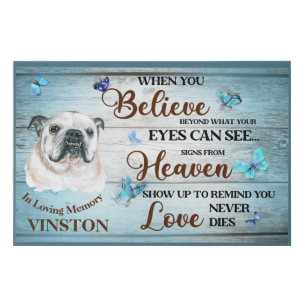 In Loving Memory Dog Remembrance English Bulldog Faux Canvas Print