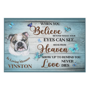 In Loving Memory Dog Remembrance English Bulldog  Faux Canvas Print
