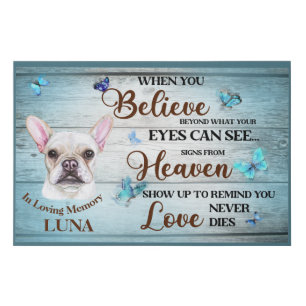 In Loving Memory Dog Remembrance French bulldog Faux Canvas Print