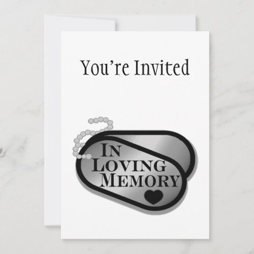 In Loving Memory Dog Tags Invitation