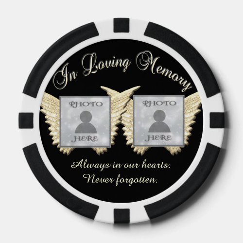 In Loving Memory Double Memorial Photo Remembrance Poker Chips