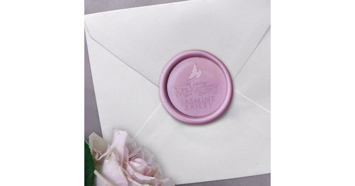 In loving memory memorial dove personalized wax seal stamp