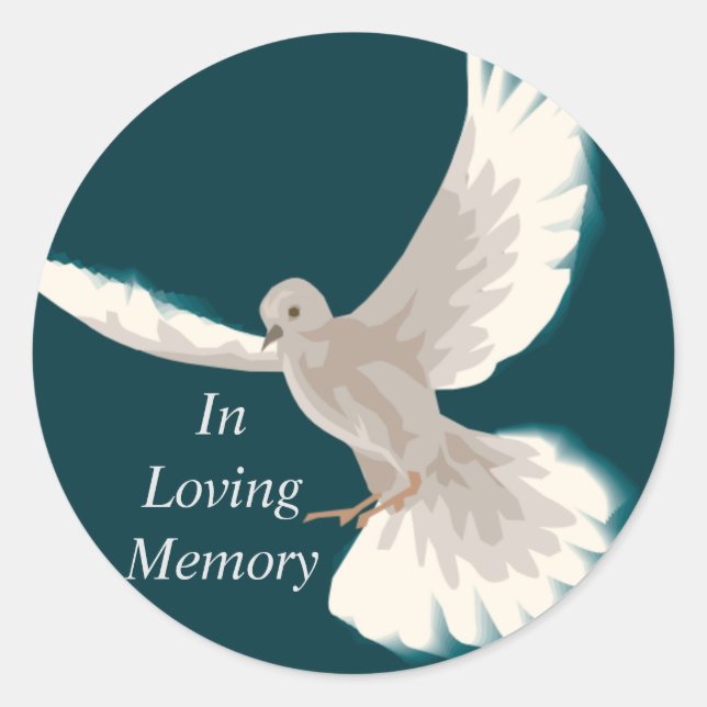 In loving Memory Dove Classic Round Sticker (Front)