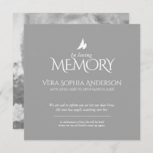 In loving memory dove photo death announcement