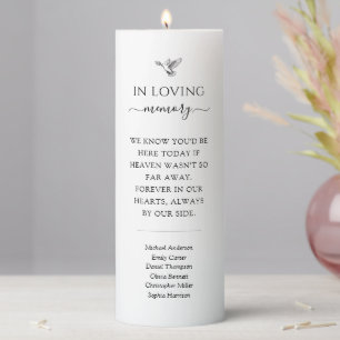 In Loving Memory Dove Wedding Memorial Pillar Candle