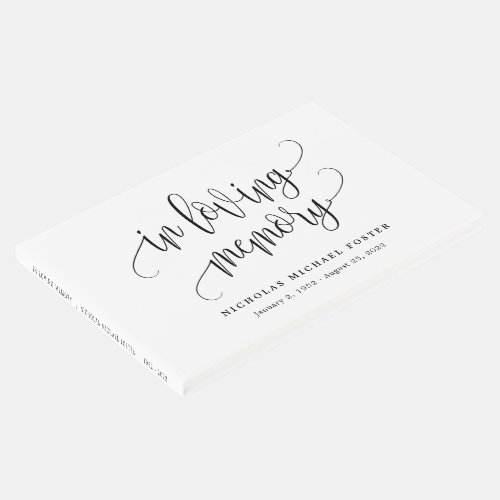 In Loving Memory EDITABLE COLOR Lovely Calligraphy Guest Book