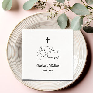 In Loving Memory Elegant Funeral Napkins