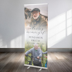 In Loving Memory Elegant Modern Photo Funeral Retractable Banner