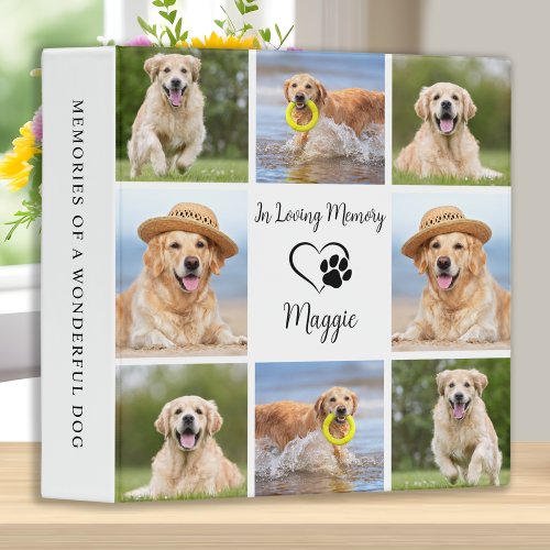 In Loving Memory Elegant Pet Memorial Photo Album 3 Ring Binder