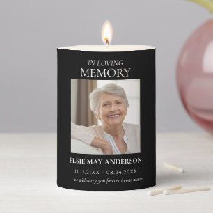 In loving memory  elegant photo pillar candle