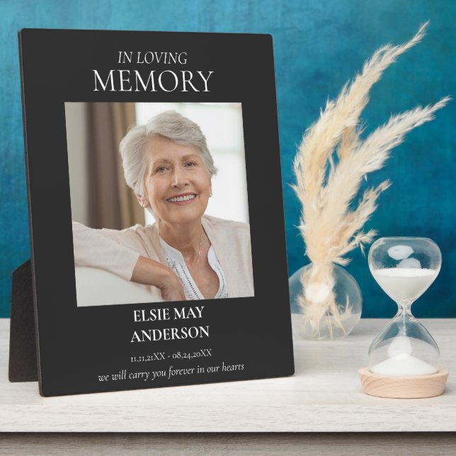 In loving memory  elegant photo plaque (Side)