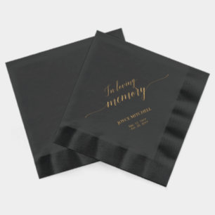 In Loving Memory Elegant Script Memorial Funeral Foil Napkins