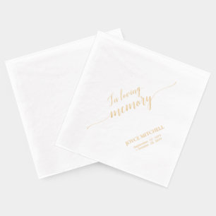 In Loving Memory Elegant Script Memorial Funeral Foil Napkins