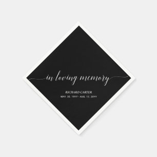 In Loving Memory Elegant Script Memorial Funeral Napkins