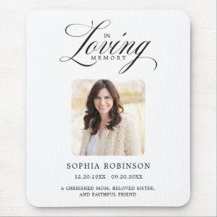 In Loving Memory Elegant Script Memorial Mouse Pad