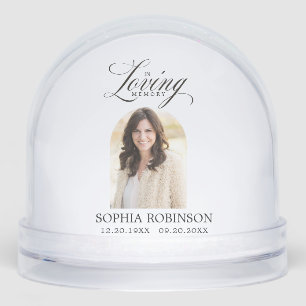 In Loving Memory Elegant Script Memorial Snow Globe