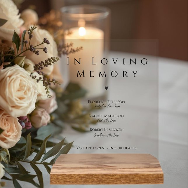 In Loving Memory Elegant Wedding Acrylic Sign (In Loving Memory Elegant Wedding Acrylic Sign
)