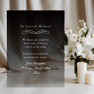 "In Loving Memory" Elegant Wedding Memorial Acrylic Sign