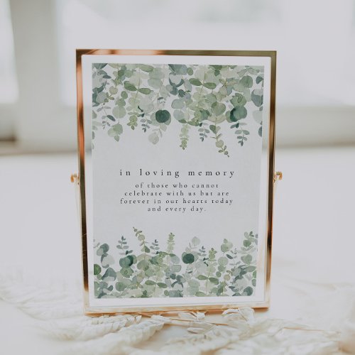 In Loving Memory Eucalyptus Wedding Memorial Sign  Invitation