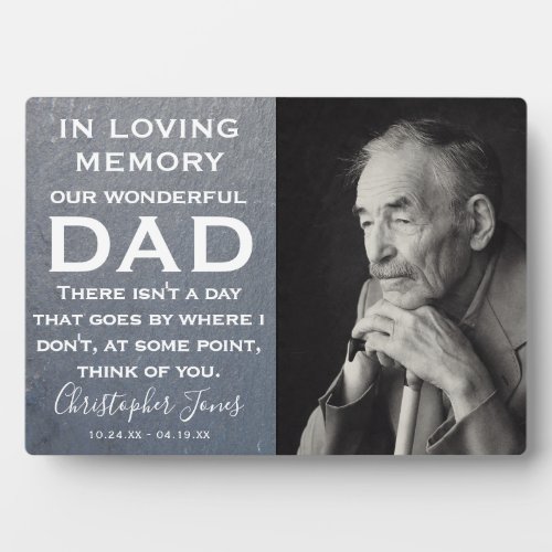 In Loving Memory Family Memorial  Gray Slate Plaque