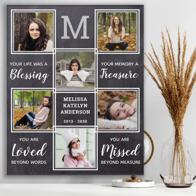 In Loving Memory Family Photo Collage Memorial Acrylic Print | Zazzle