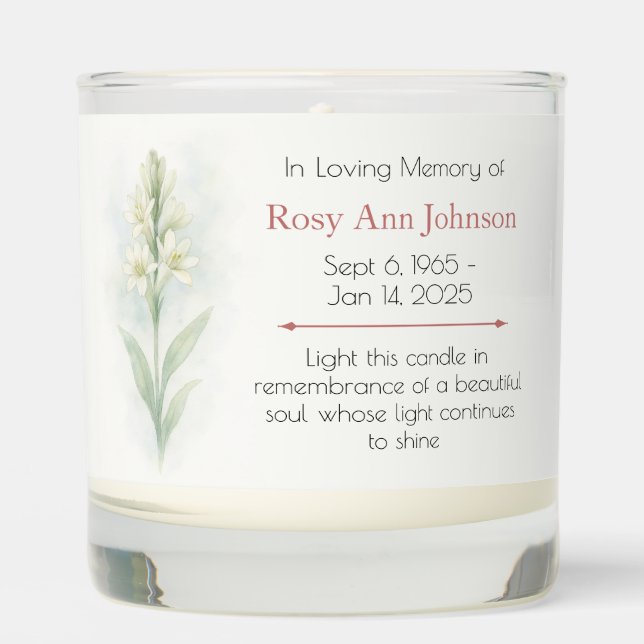 In Loving Memory Favor Candle – “Light This Candle (Front)