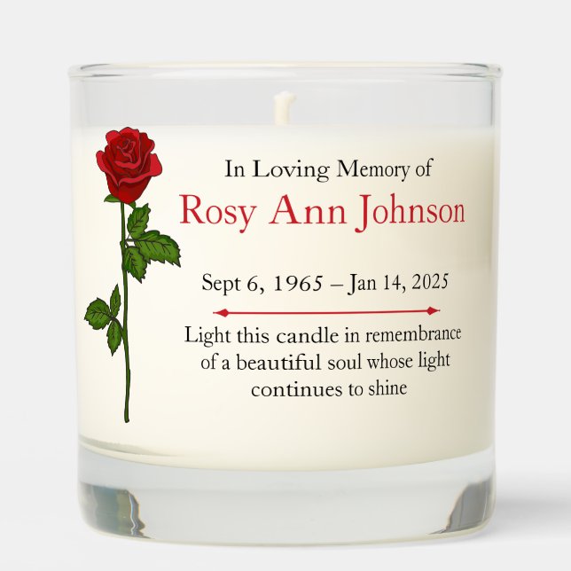 In Loving Memory Favor Candle – “Light This Candle (Front)