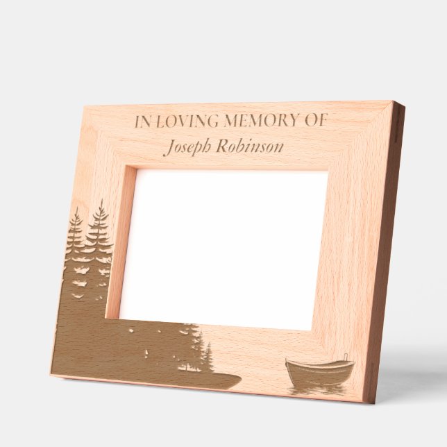 In Loving Memory Fisherman Custom Memorial Engraved Frames (Left)
