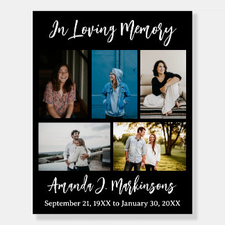 In Loving Memory Five Photo Collage Funeral Foam Board