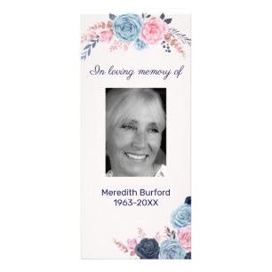 In Loving Memory Floral Funeral Remembrance Rack Card