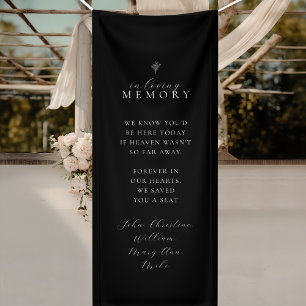 In Loving Memory! Floral Line Art Bouquet Wedding  Banner
